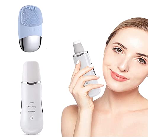 Rechargeable Ultrasonic Facial Skin Scrubber White 20cm