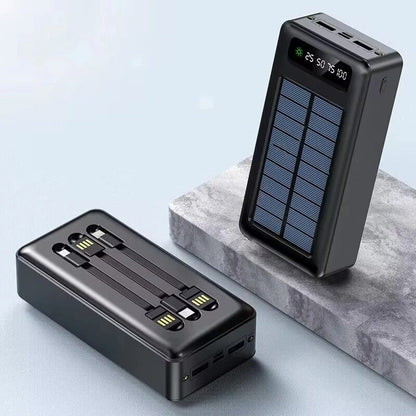 SOLAR POWER BANK 20000 MAH | FAST CHARGING | 4-BUILT IN CABLES